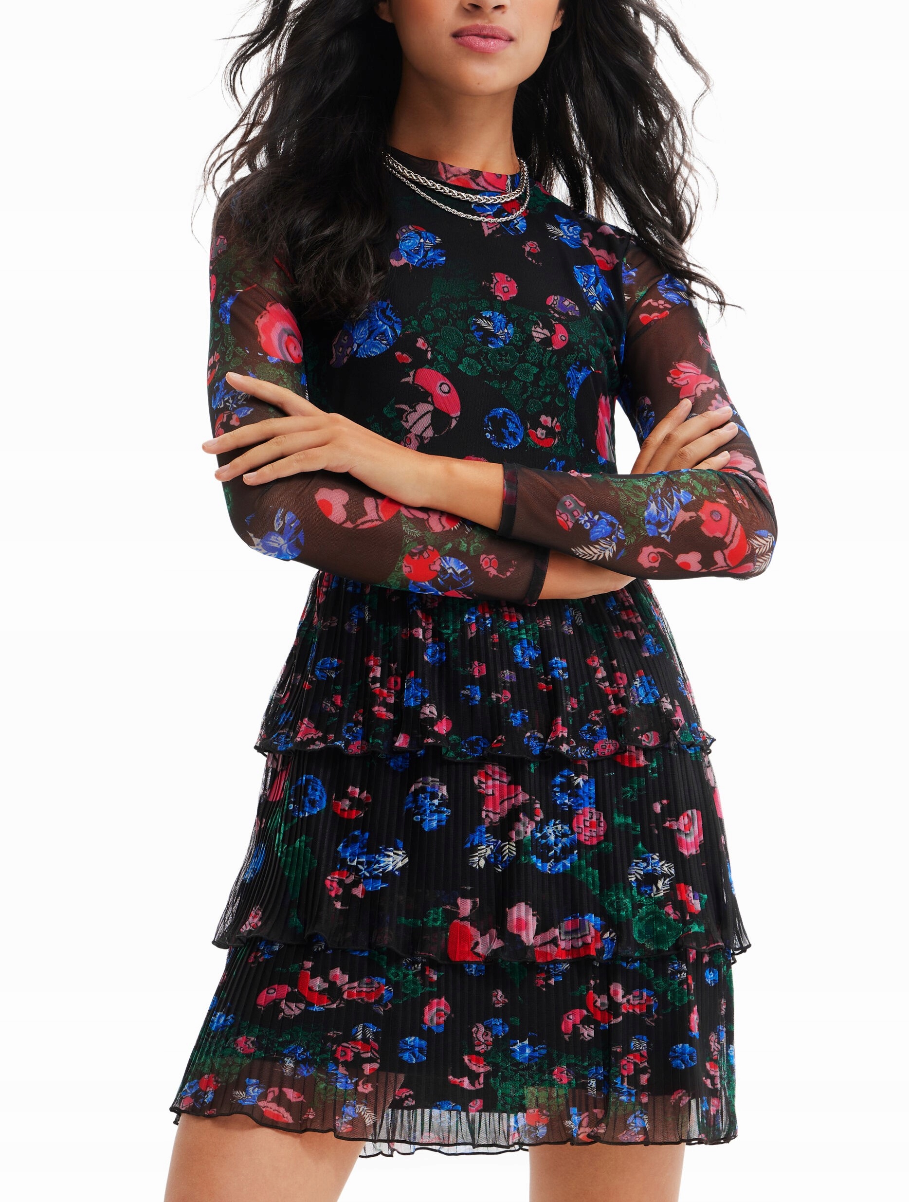 DESIGUAL sukienka SEA by LACROIX falbany S/M