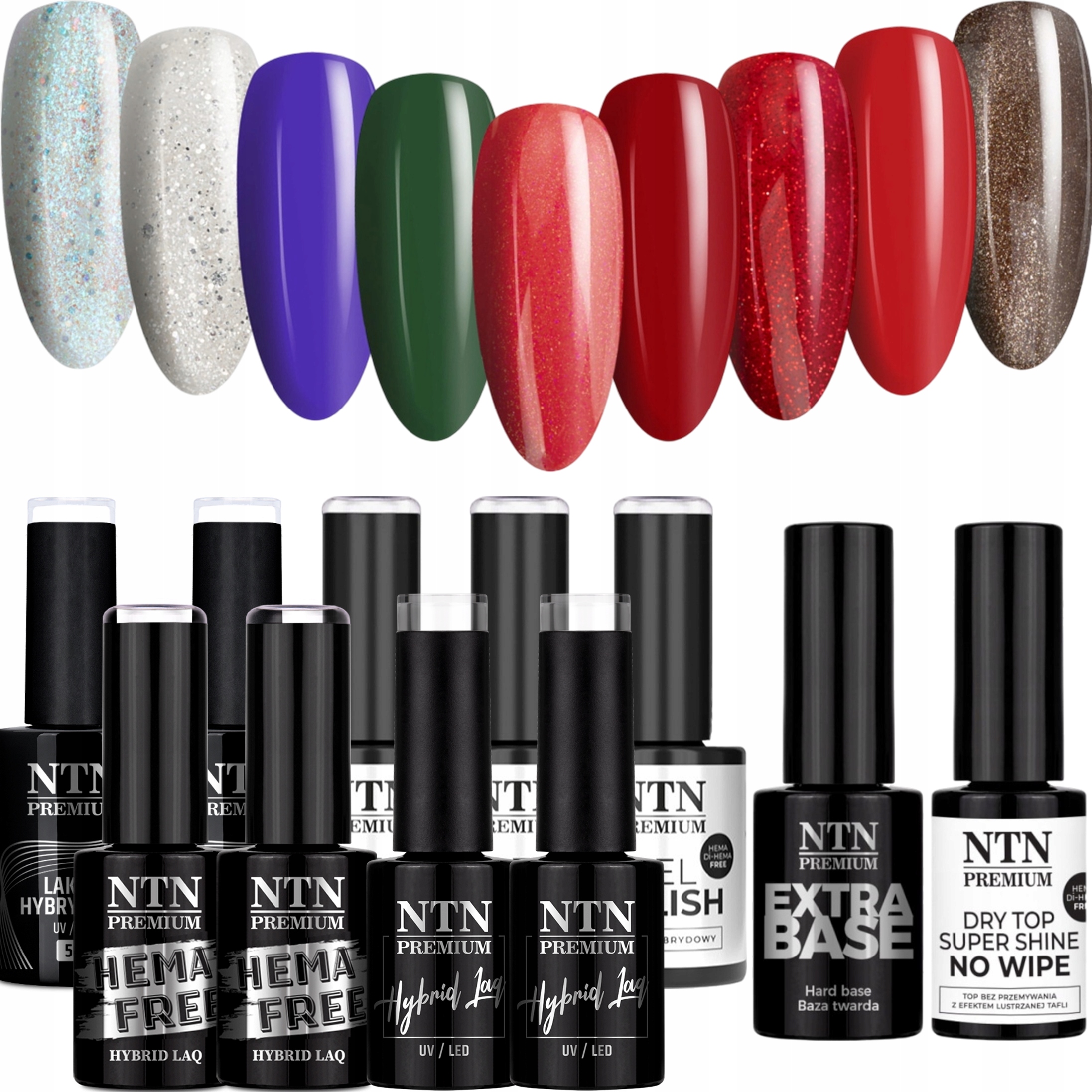 9x Hybridní lak Ntn 5g Fiesta Collection Základ Top Set Karneval
