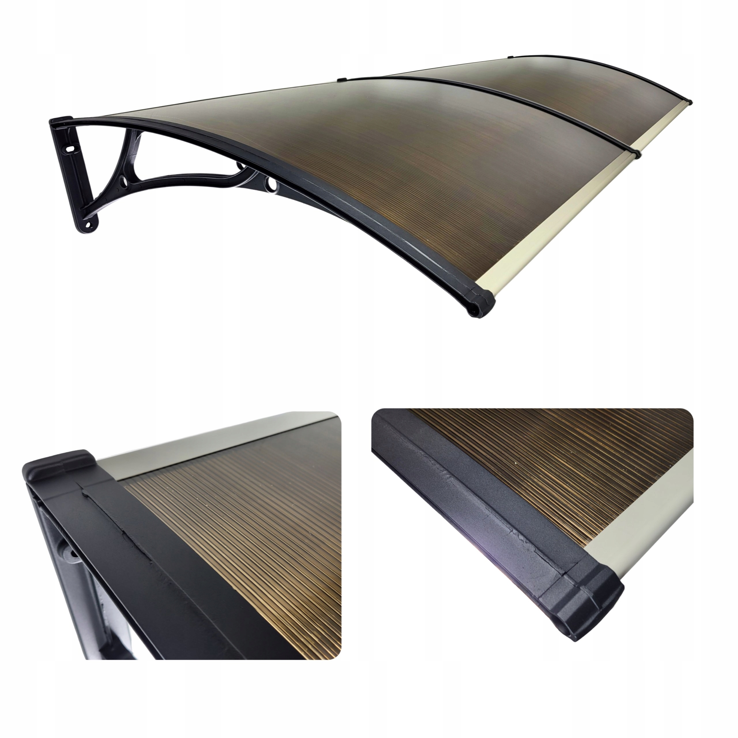 Daszek Nad Drzwi Wejściowe 240x100 Zadaszenie Premium Aluminium Plexi Uv