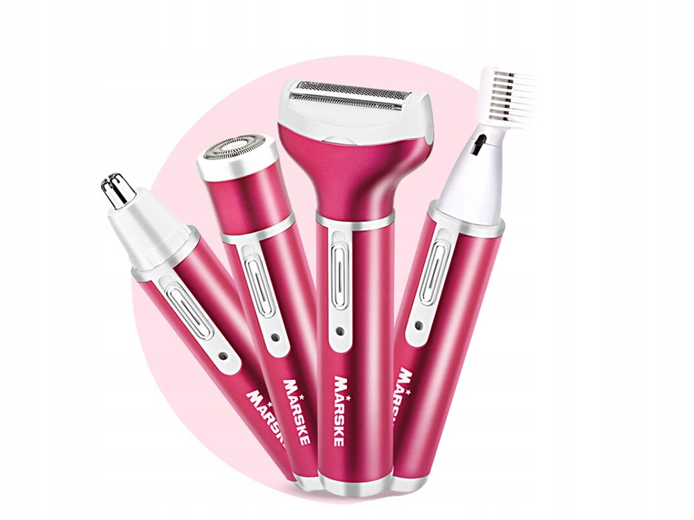 DEPILATOR GOLARKA DAMSKA DO CIAŁA NÓG TRYMER 4w1 Kolor dominujący różowy