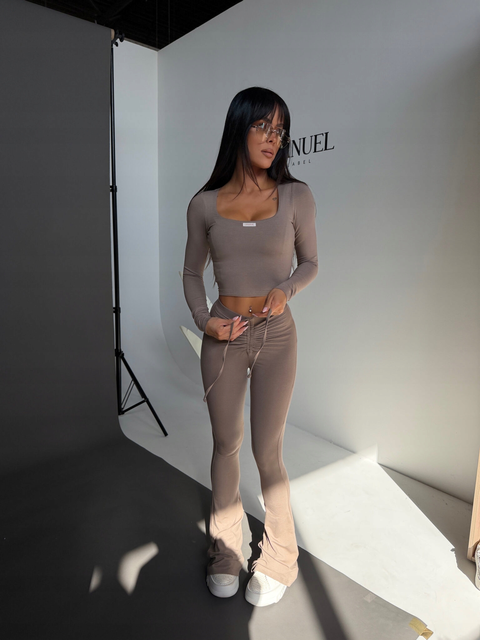 Komplet LaManuel Heatwave Xs cappucino legginsy bluzka