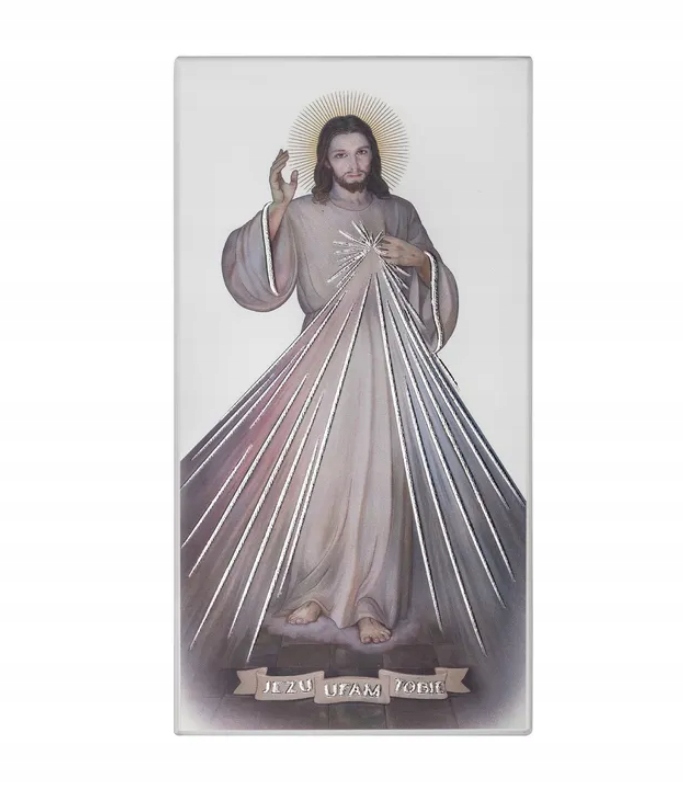 Obrazek Ježíši Věřím Ti 9x18 cm Malovaný na dřevě Gravírování Bonus