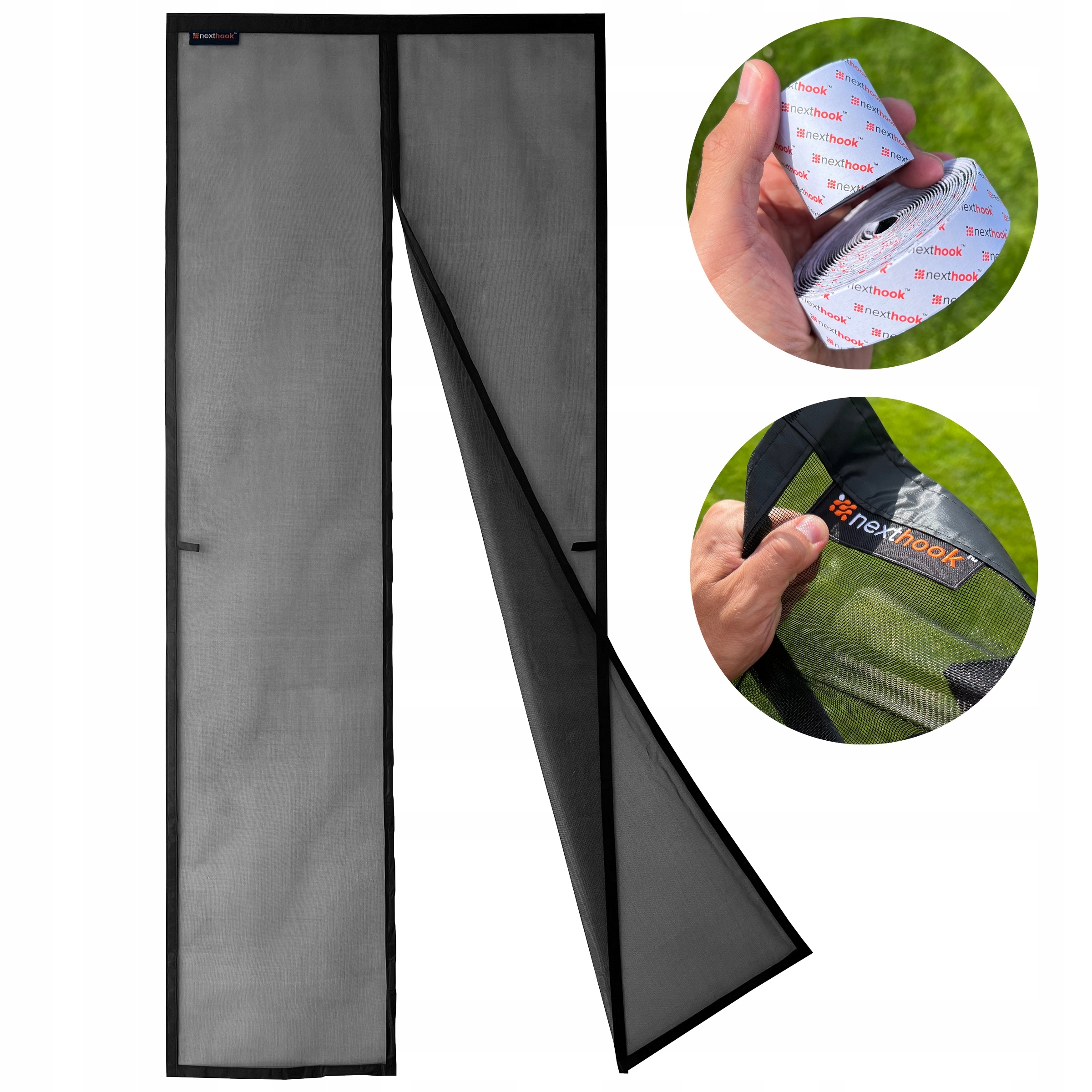 NextHook Moskitiera z WŁÓKNA SZKLANEGO magnesy DRZWI 110x220