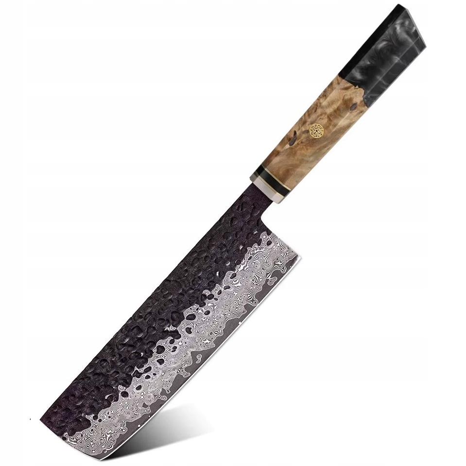 Damaškový kuchynský nôž Airi Nakiri/Čierna KP-37323