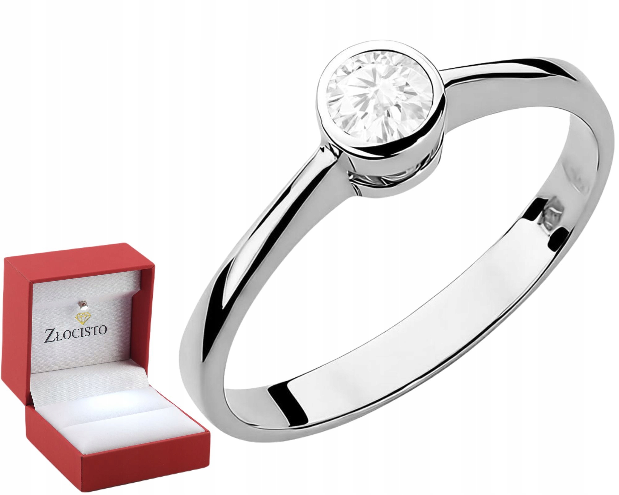 Klasický Prstýnek 0,30 Ct Bílé Zlato