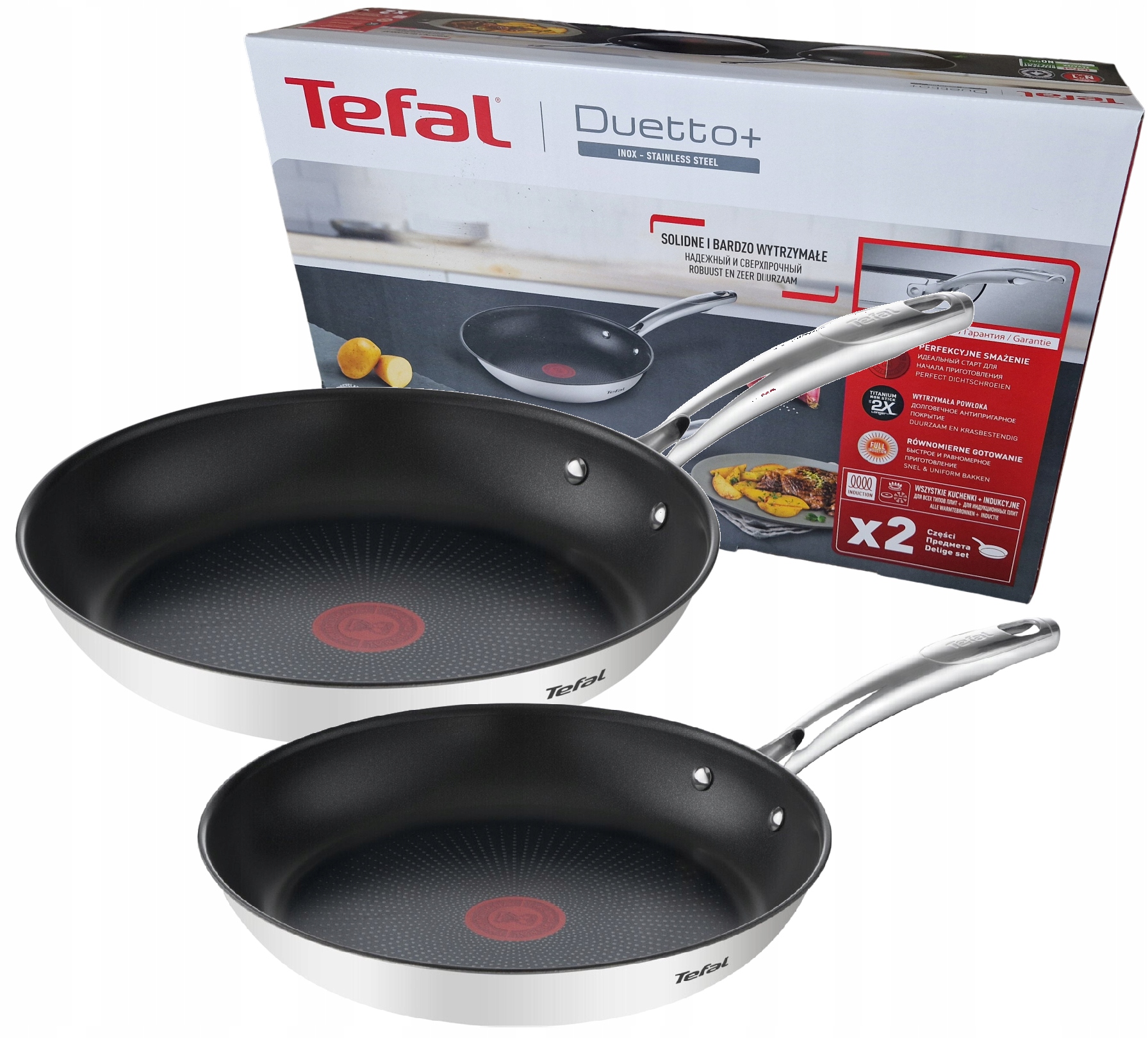 Zestaw patelni Tefal Duetto+ 24 28 cm non-stick (nieprzywierająca)