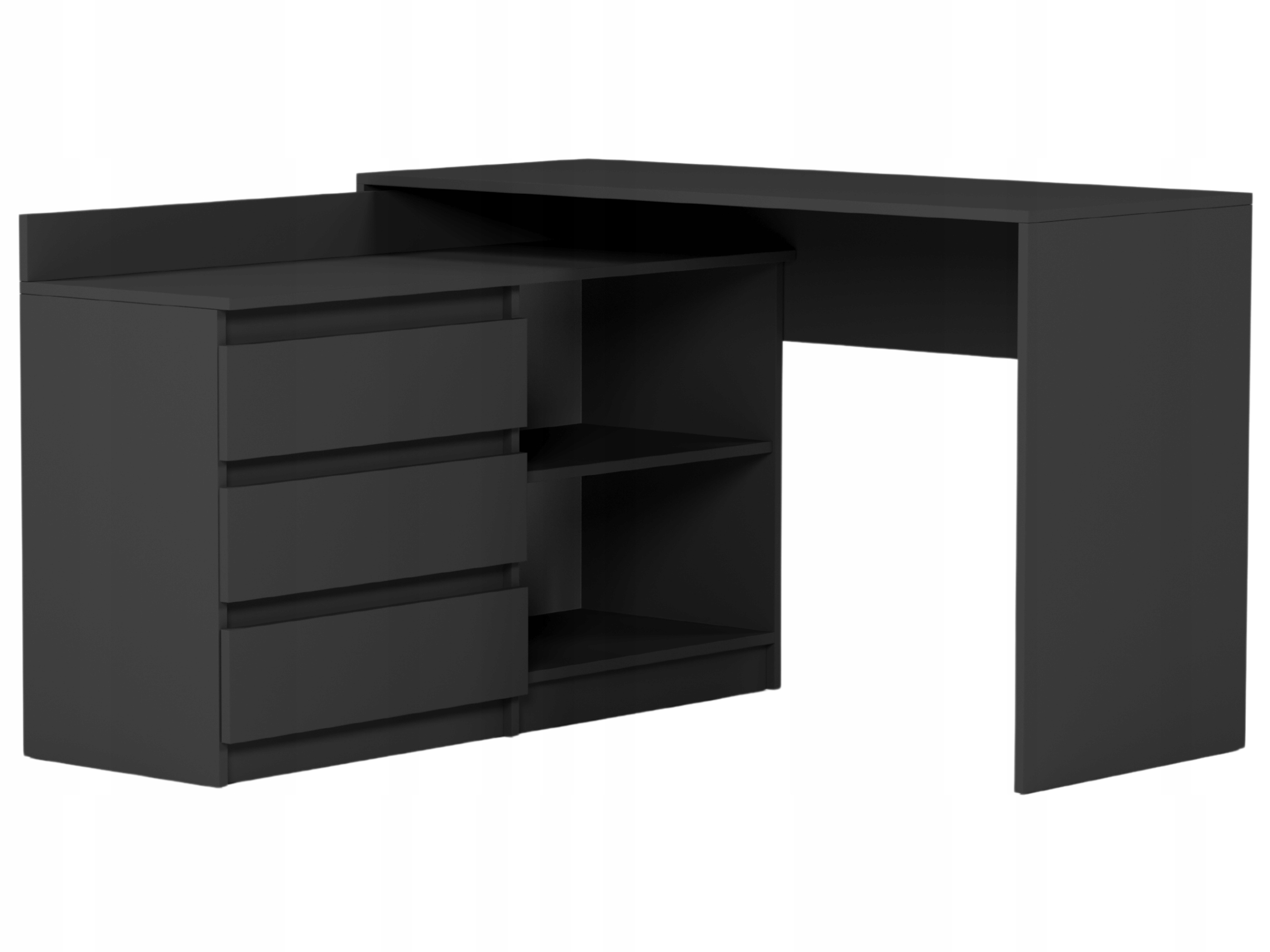 Biurko narożne i komoda zestaw 120x50 antracyt N-15