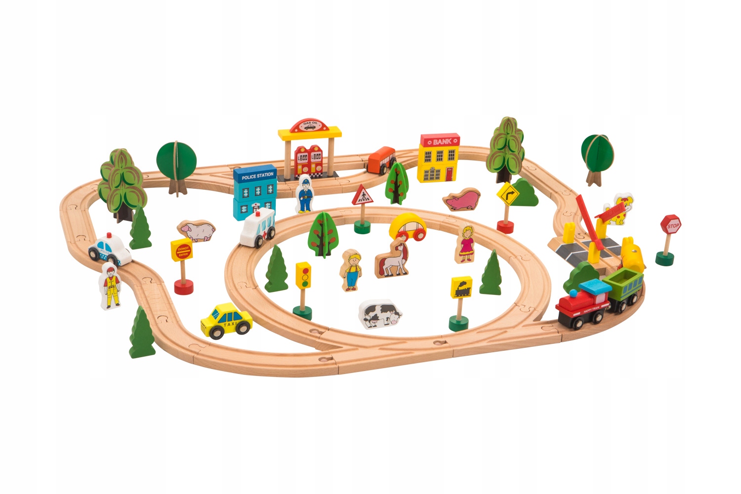 ДЕРЕВЯННЫЙ ОЧЕРЕДЬ НА РЕЛЬСЫ ПОЕЗД, 80 ЭЛЕМЕНТОВ