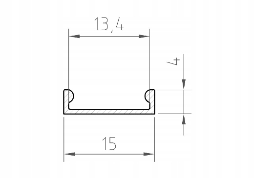 Profil aluminiowy ELASTYCZNY do LED 2m Z KLOSZEM Waga produktu z opakowaniem jednostkowym 0.01 kg