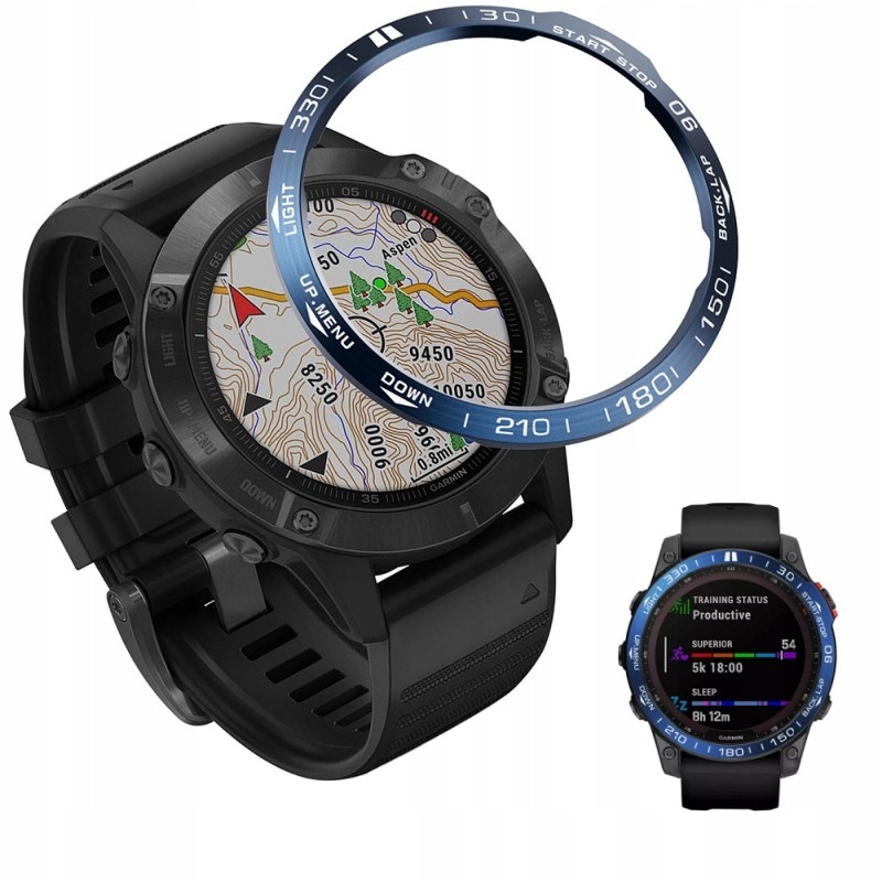 RING BEZEL NAKŁADKA ETUI DO GARMIN FENIX 7X PRO SAPPHIRE SOLAR NIEBIESKI