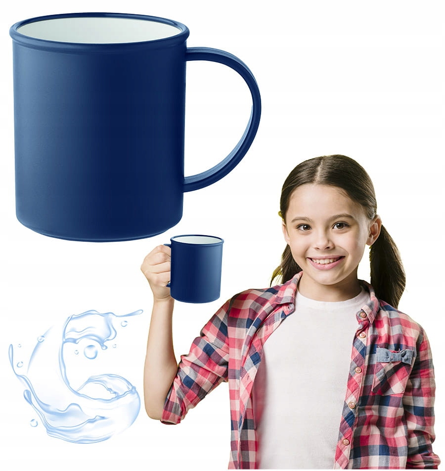 Kubek Turystyczny z uchwytem 300ml Piknikowy Na Wycieczkę Granatowy