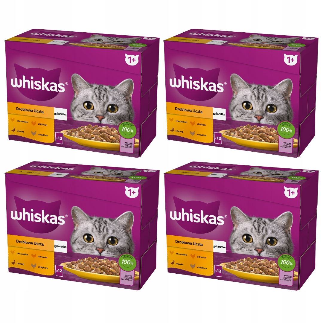 Levně Whiskas Adult Drůbeží Příchutě V Želé 48x85 g