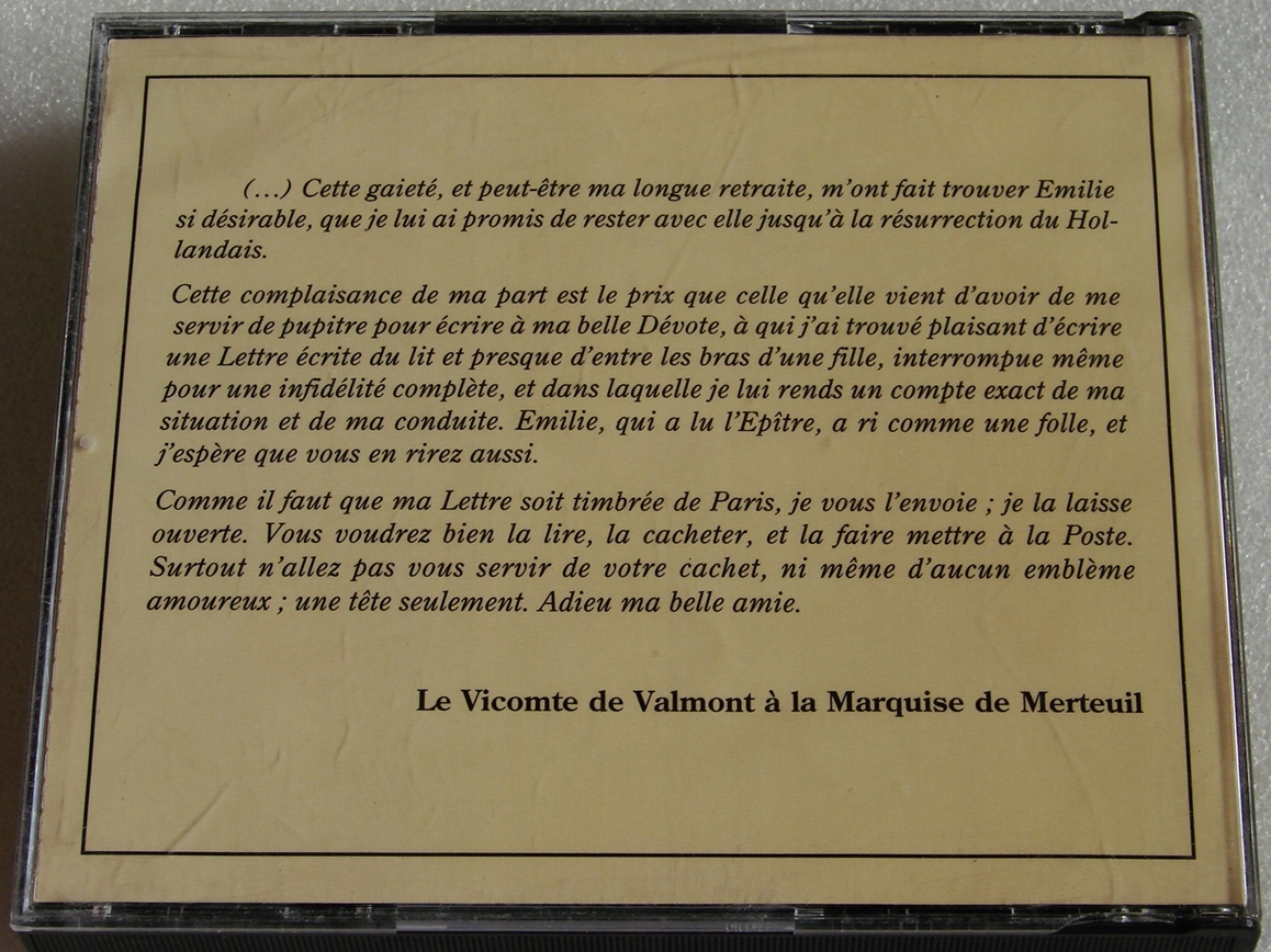 Choderlos de Laclos Les Liaisons Dangereuses 2xCD Wydawnictwo Fremeaux & Associes