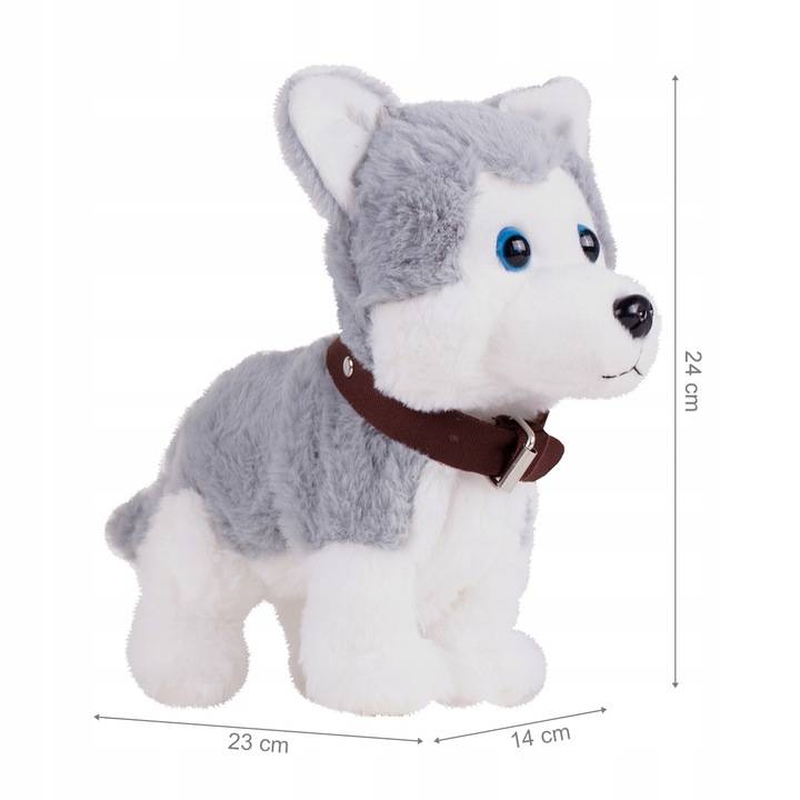 PIESEK PIES HUSKY INTERAKTYWNY ZDALNIE STEROWANY GŁOSEM I DOTYKIEM PILOT Wysokość produktu 24 cm