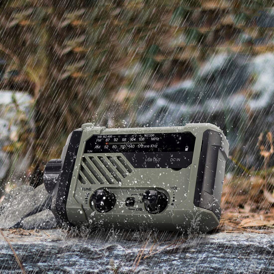 PRZENOŚNE RADIO NA KORBKĘ Z BATERIĄ SOLARNE 2000MAH, RADIO AWARYJNE Z AM FM Kod producenta Radio Awaryjne