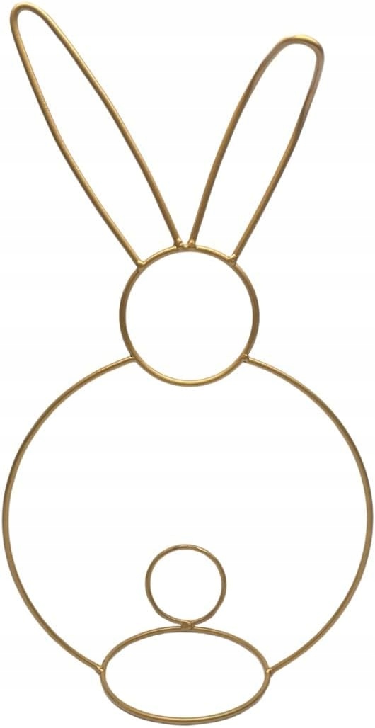 Kovový velikonoční zajíček Loft Ozdoba Figurka Dekorace 58 cm Zlatá