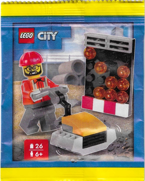 Zestaw Lego City Minifigure Polybag Builder, Plate Compactor, Sign #952510