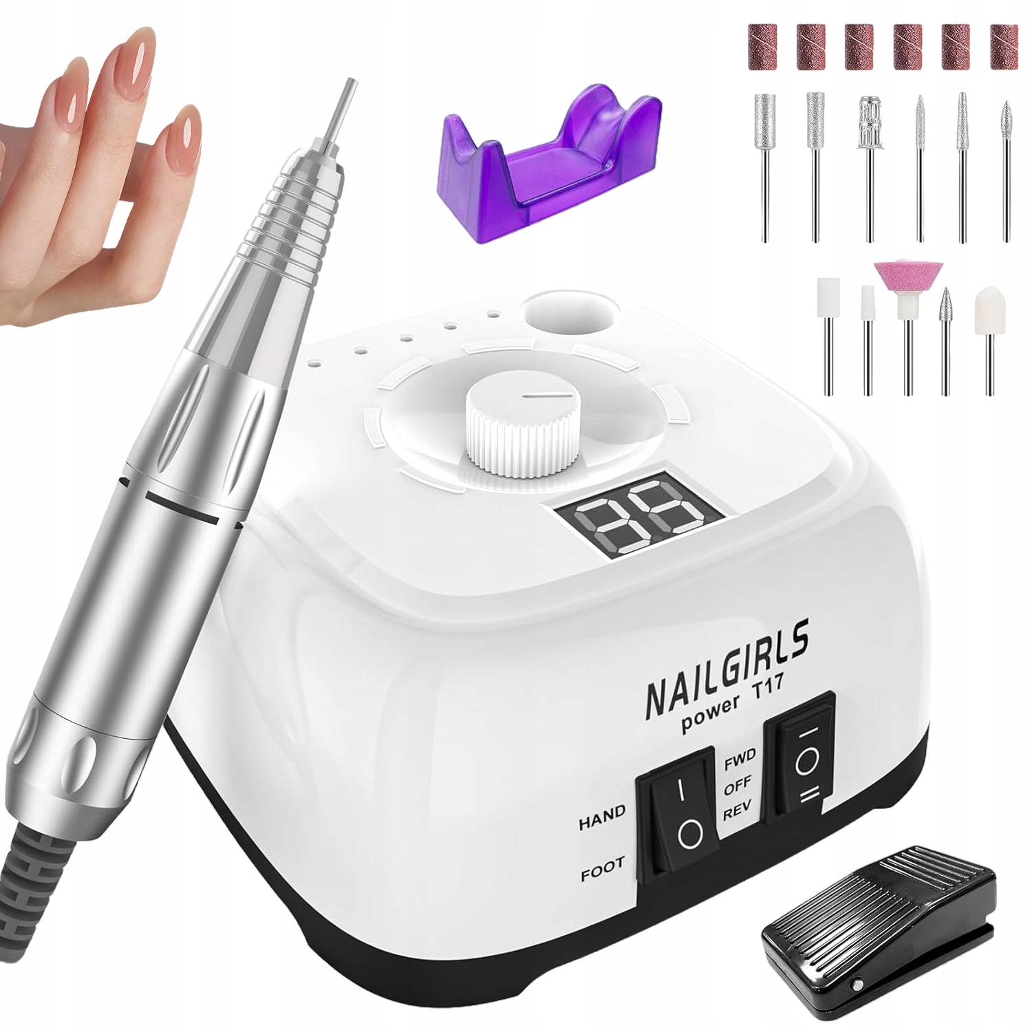 Profesionální Bruska Na Nehty Manikúra Pedikúra 220V Sada