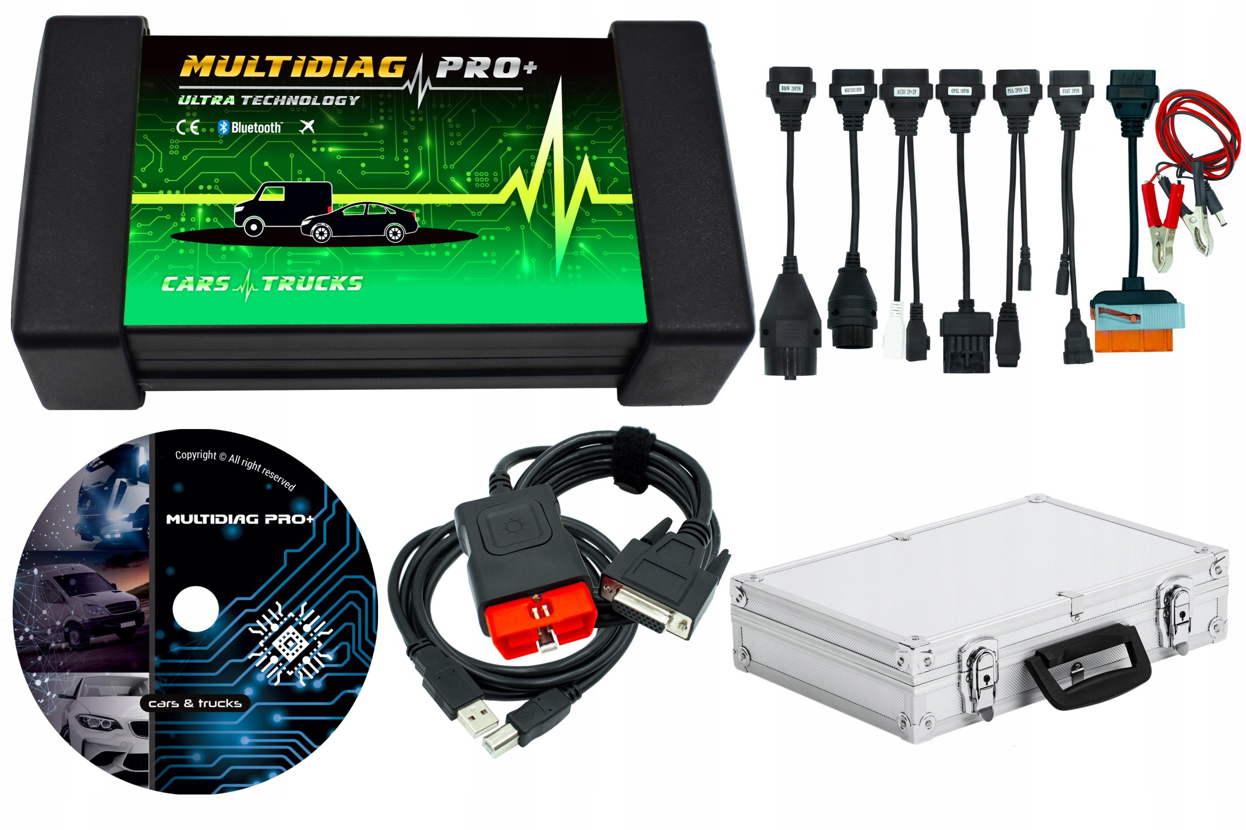 MULTIDIAG PRO+ ULTRA 2025 + 8 KABLI OSOBOWE DOSTAWCZE TESTER INTERFEJS