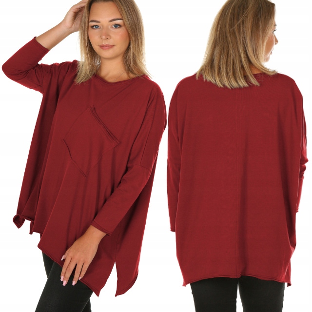 Moda Fresca F694 Bluzka TUNIKA oversize, kieszonka