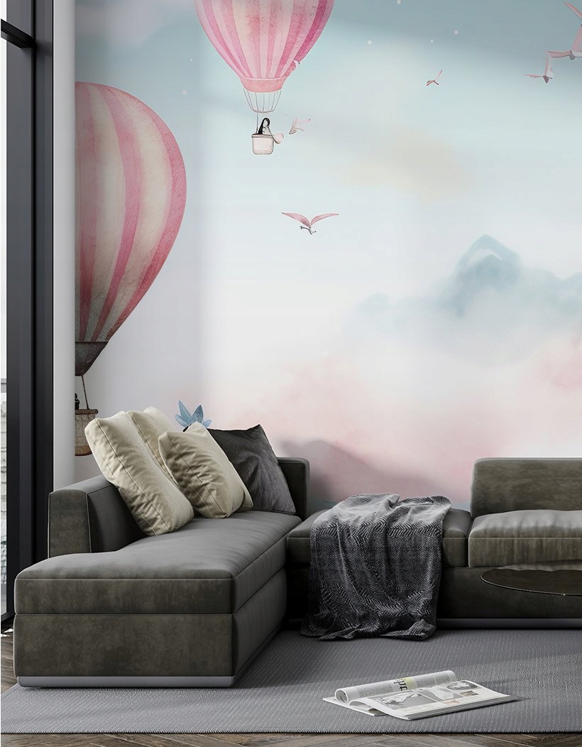 Fototapeta Samoprzylepna 3D Akwarelowy Balon Do Sypialni Salonu 294x260