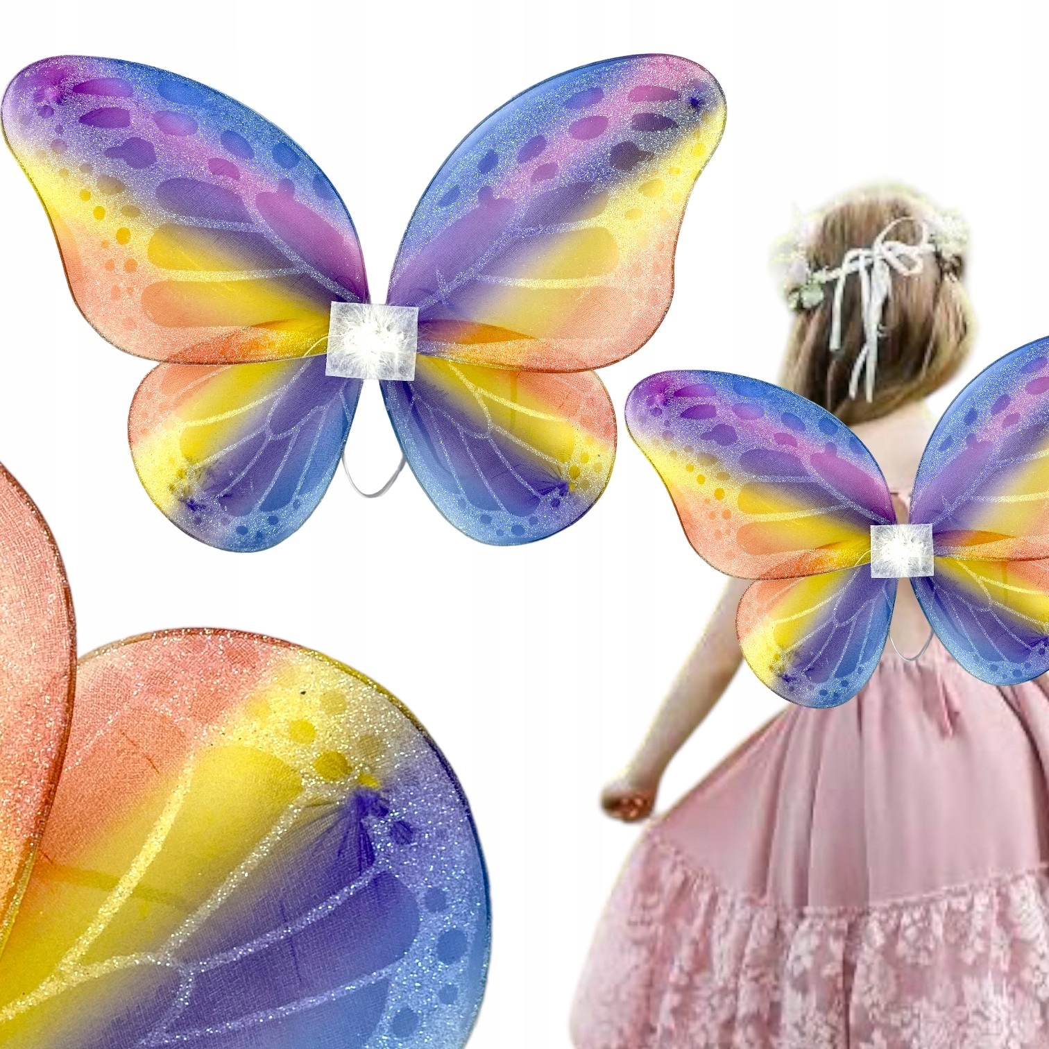 Tęczowe SKRZYDŁA Motyl MOTYLEK Kolorowe Skrzydełka