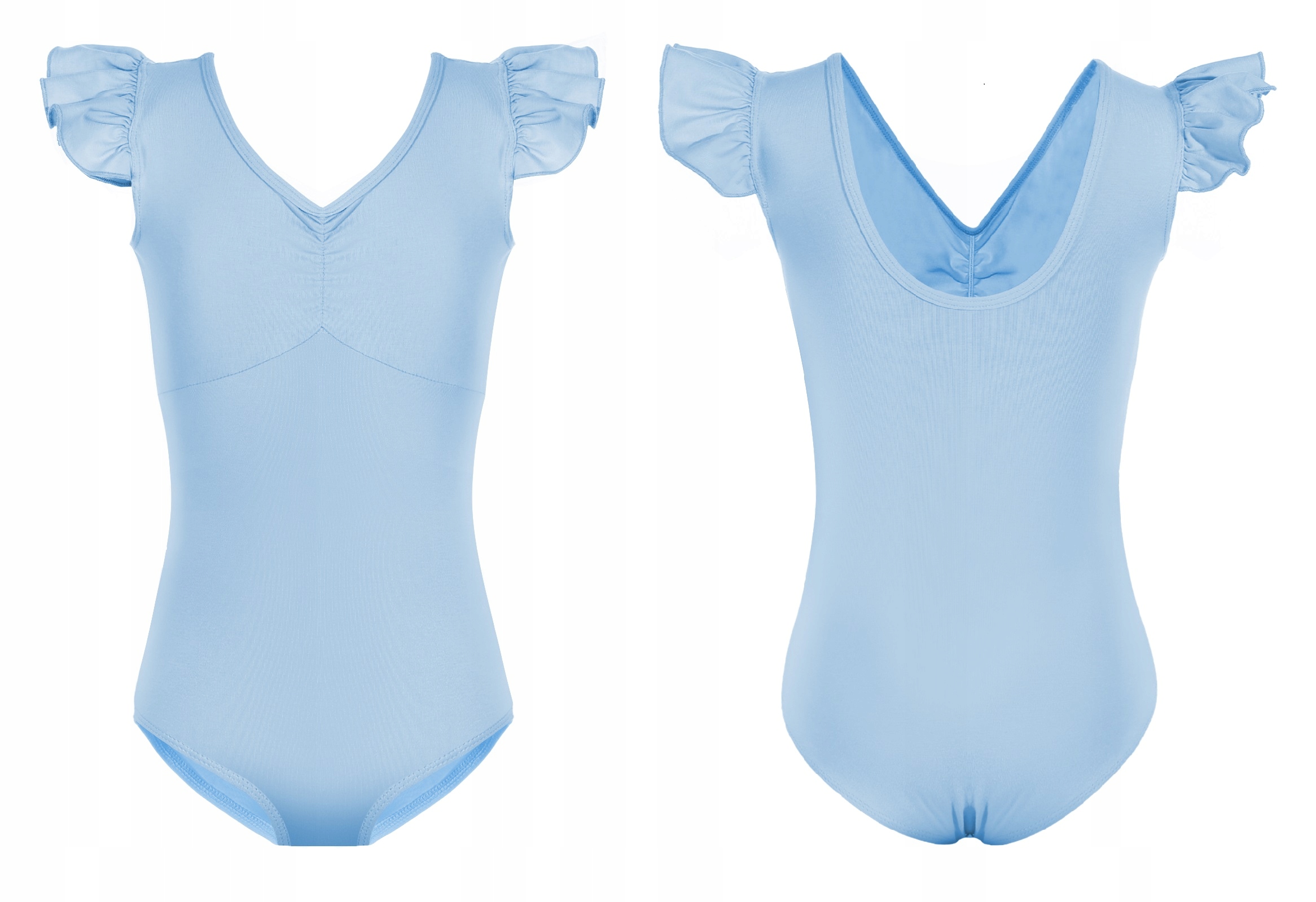 BODY BALETOWE STRÓJ DO BALETU FALBANKI BŁĘKIT 140