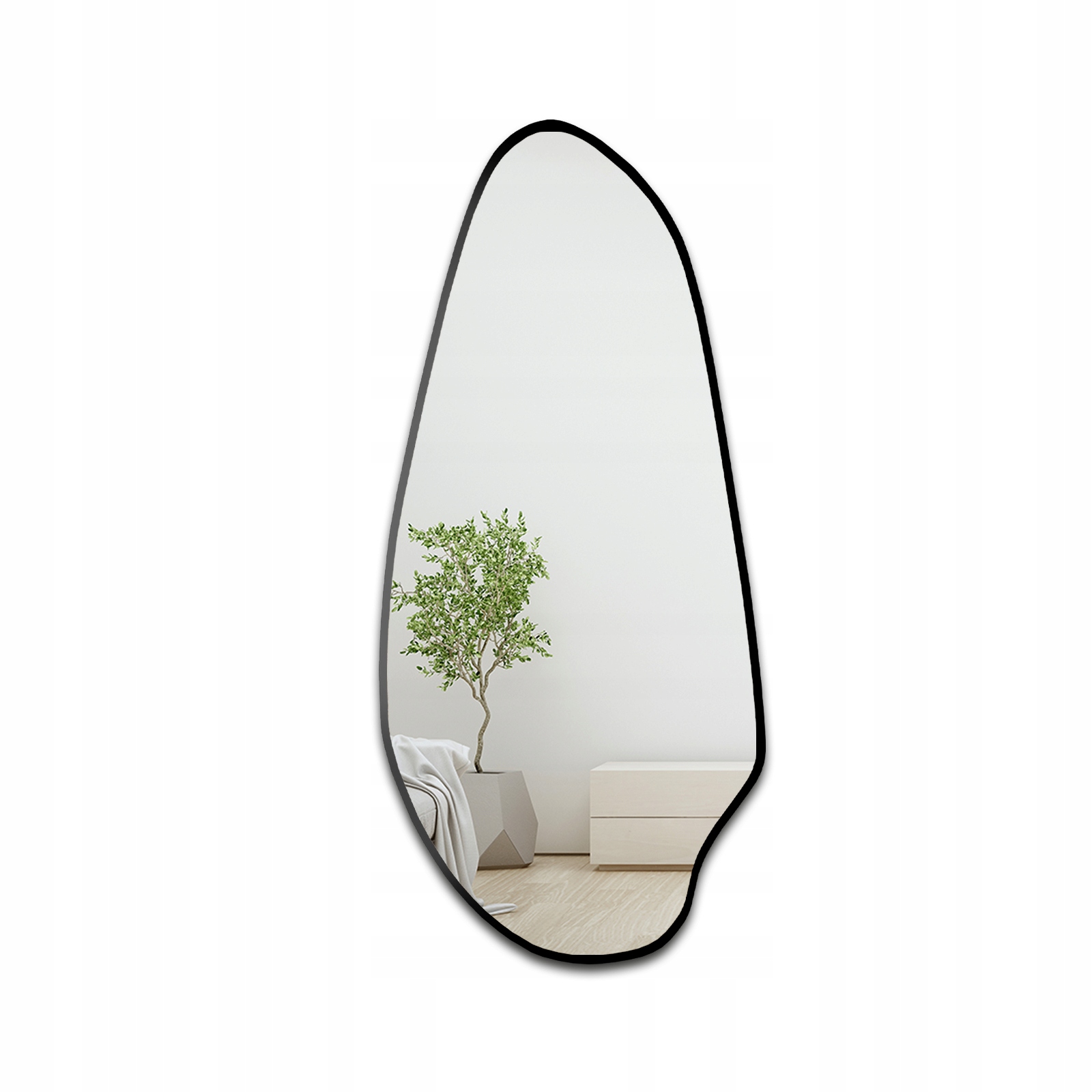 Organické Zrcadlo Jaspis v černém Mdf rámu 73x160 dekorativní
