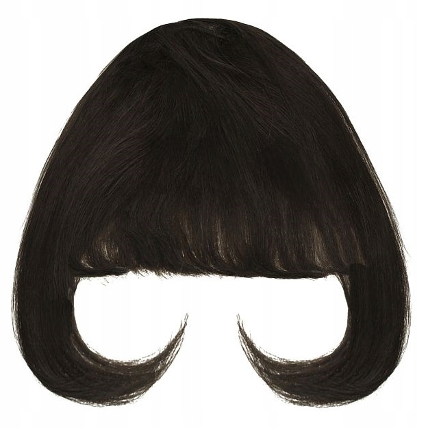 Grzywka Doczepiana Naturalne Włosy Sztuczna Dopinka Clip-in ciemny brąz 2