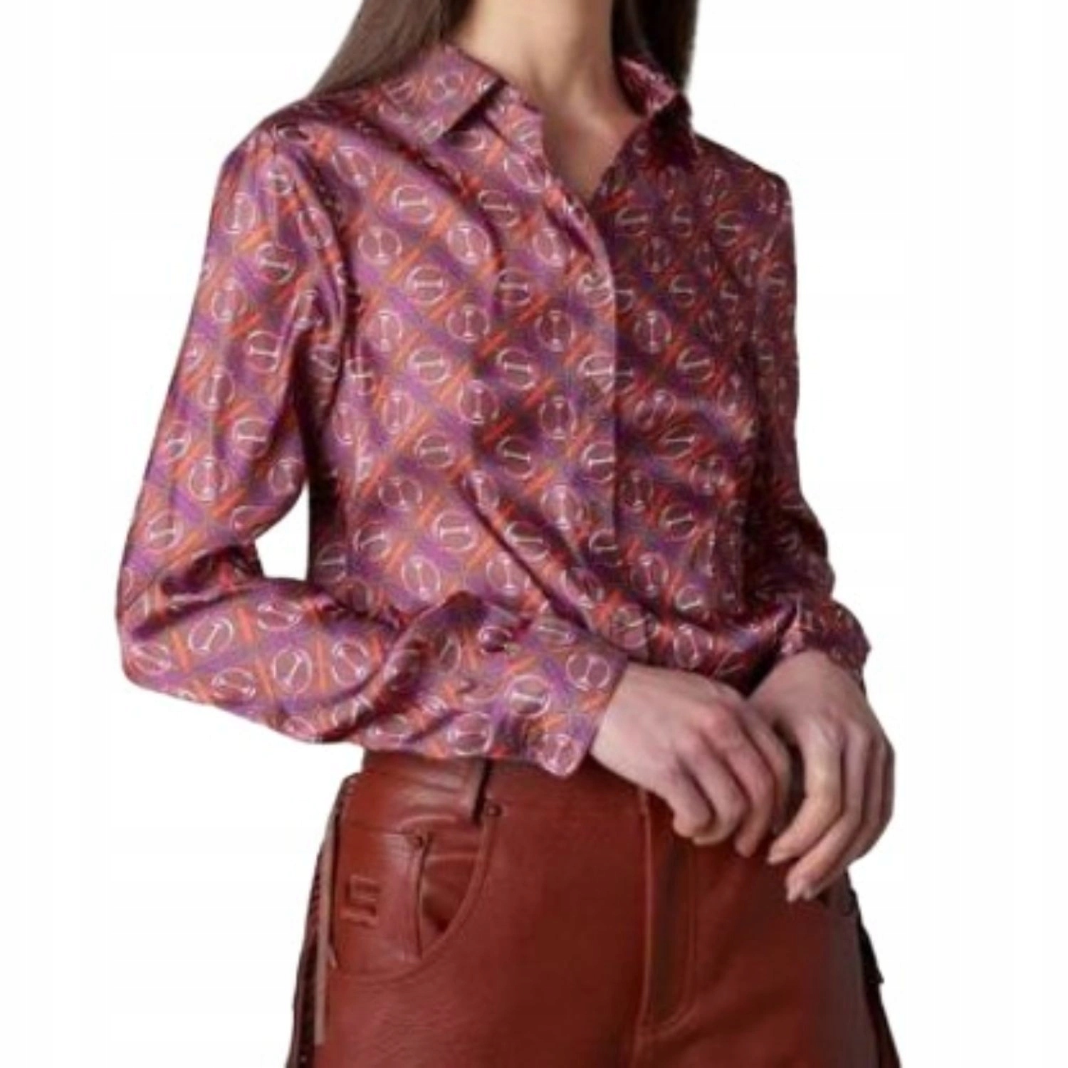 Dámská klasická košile Silvian Heach s límečkem, saténovým logem vel. L