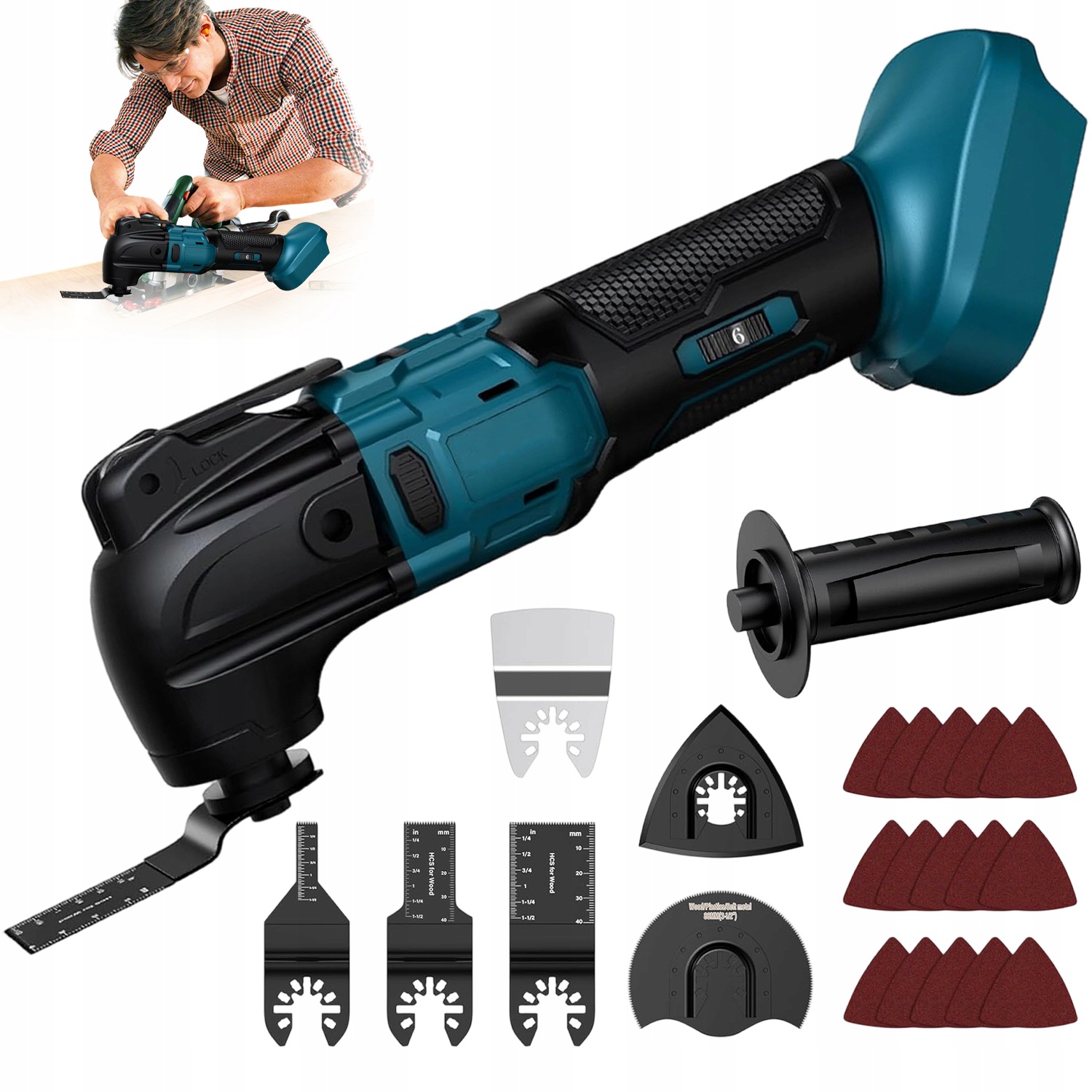 Vibrační Nástroj Multi 18V 6000-20000OT 6 Úrovní