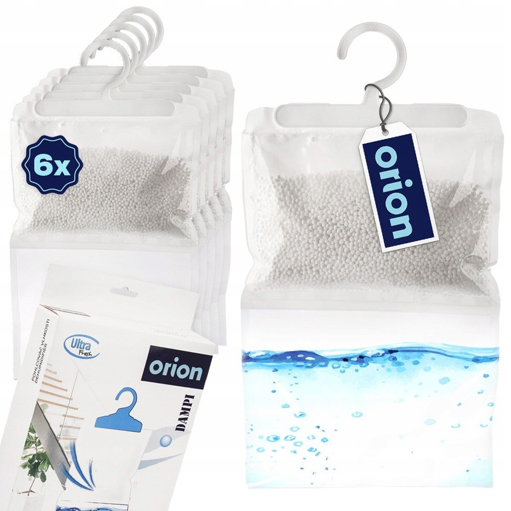 6x Pohlcovač Vlhkosti, odvlhčovač vzduchu do místností skříně, věšák 400 g