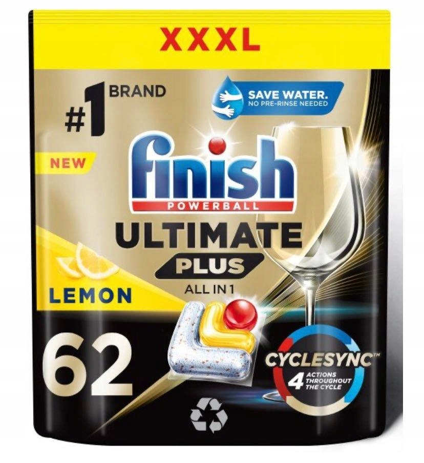 

Finish Ultimate Plus Kapsułki do zmywarki 62 lemon