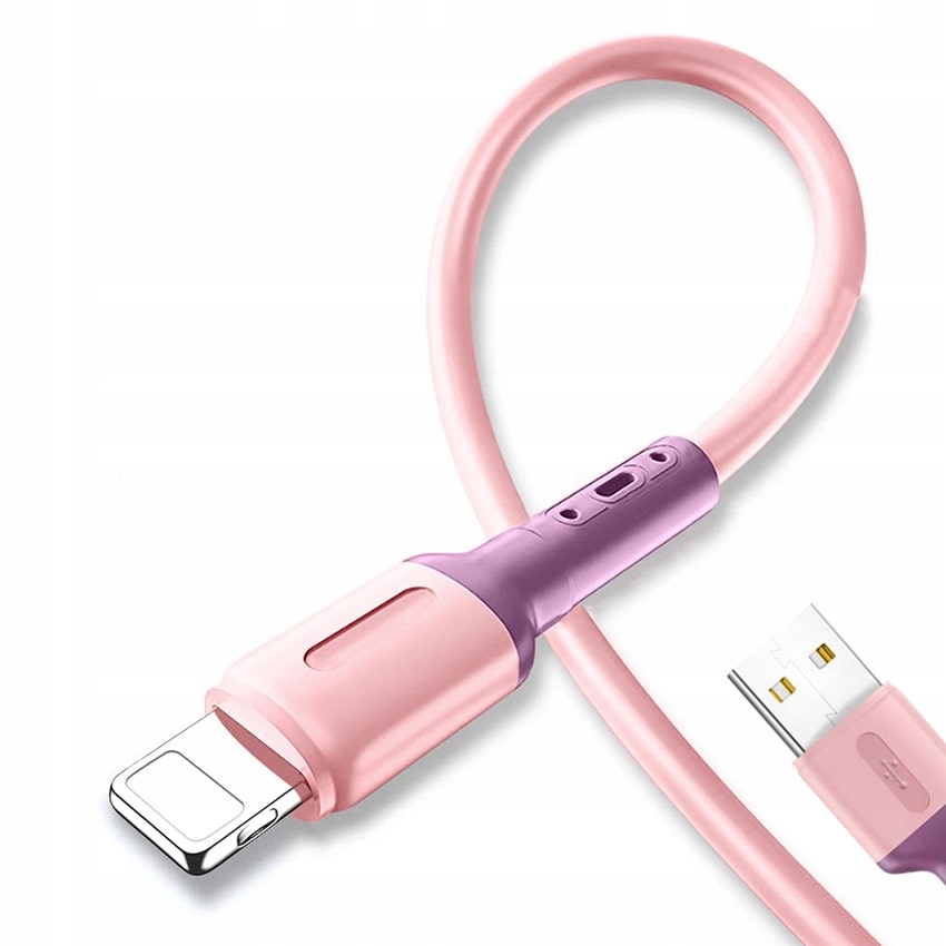

Kabel iPhone Szybkie Ładowanie Quick 3A Różowy
