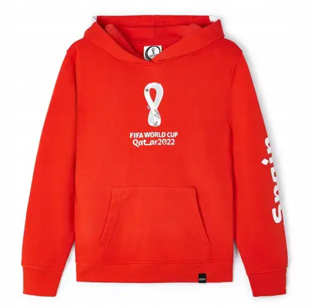 2022 World Cup Spain Červená mikina s kapucí dámská Velikost S Hologram