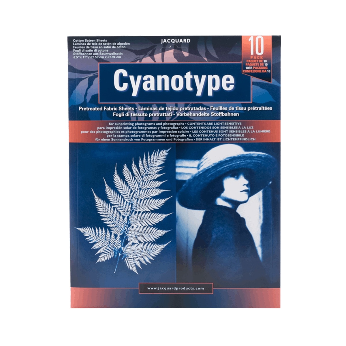 Jacquard Cyanotype Sheets Zestaw 10 tkanin cyjanotypowych
