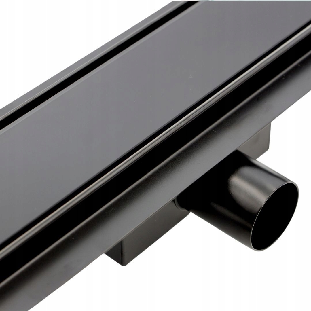 Čierny Lineárny Odtok 90 CM Čierne Sklo
