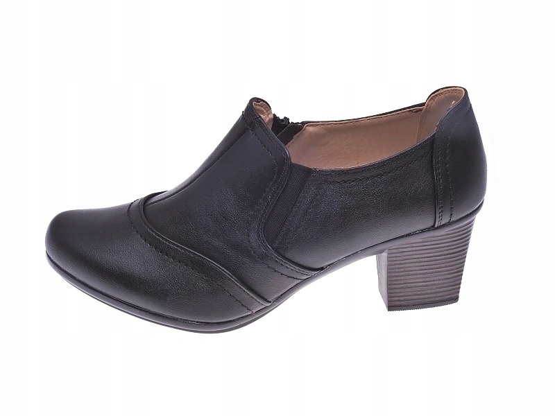 

Czarne półbuty słupek L1902-1 black r.37