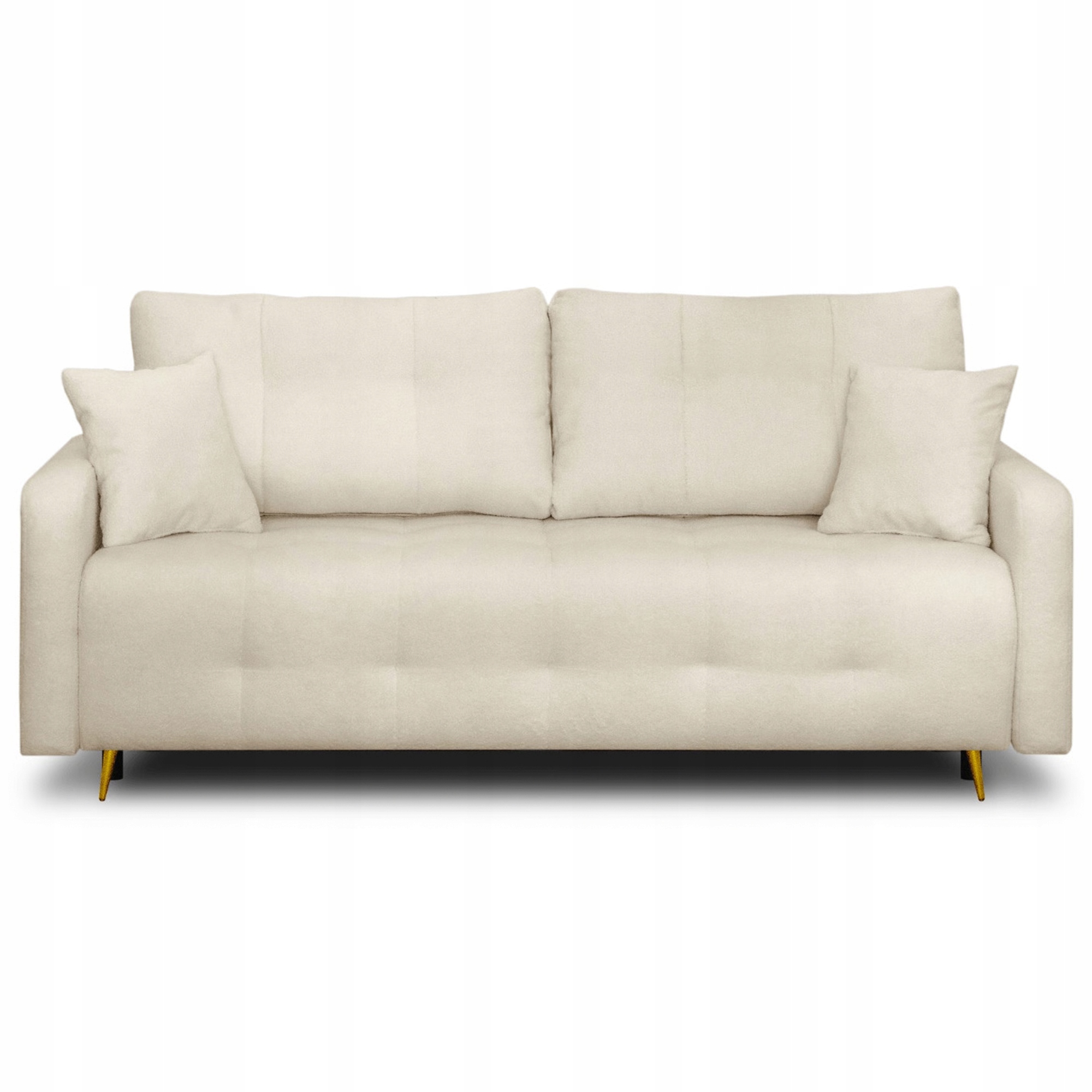 Kanapa Rozkładana z Funkcją Spania Sofa Do Salonu Dwuosobowa Beżowa Seul