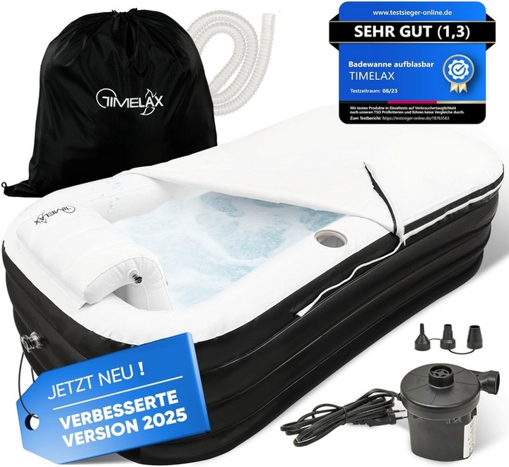 Nafukovacia Vaňa Timelax Ergonomická, Skladacia, Mobilná, Voľne Stojaca, Bez Bpa