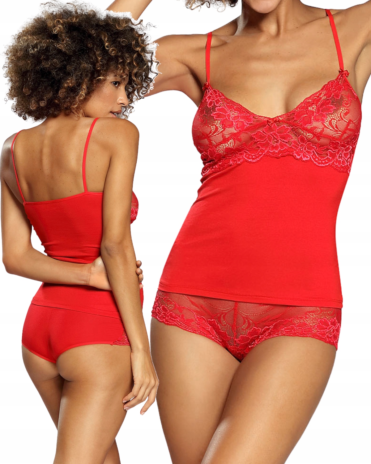 

Wiktoria DKaren koronkowa piżamka-szorty *XL* Red