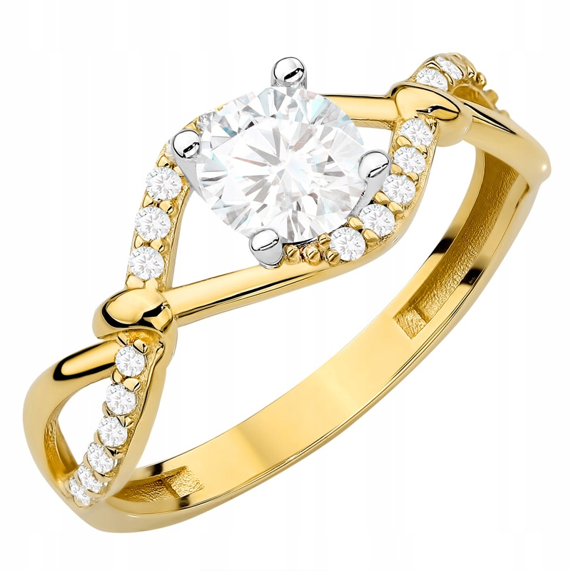 Zlatý Prstýnek 585 Pletený se Zirkony 14k vel. 19