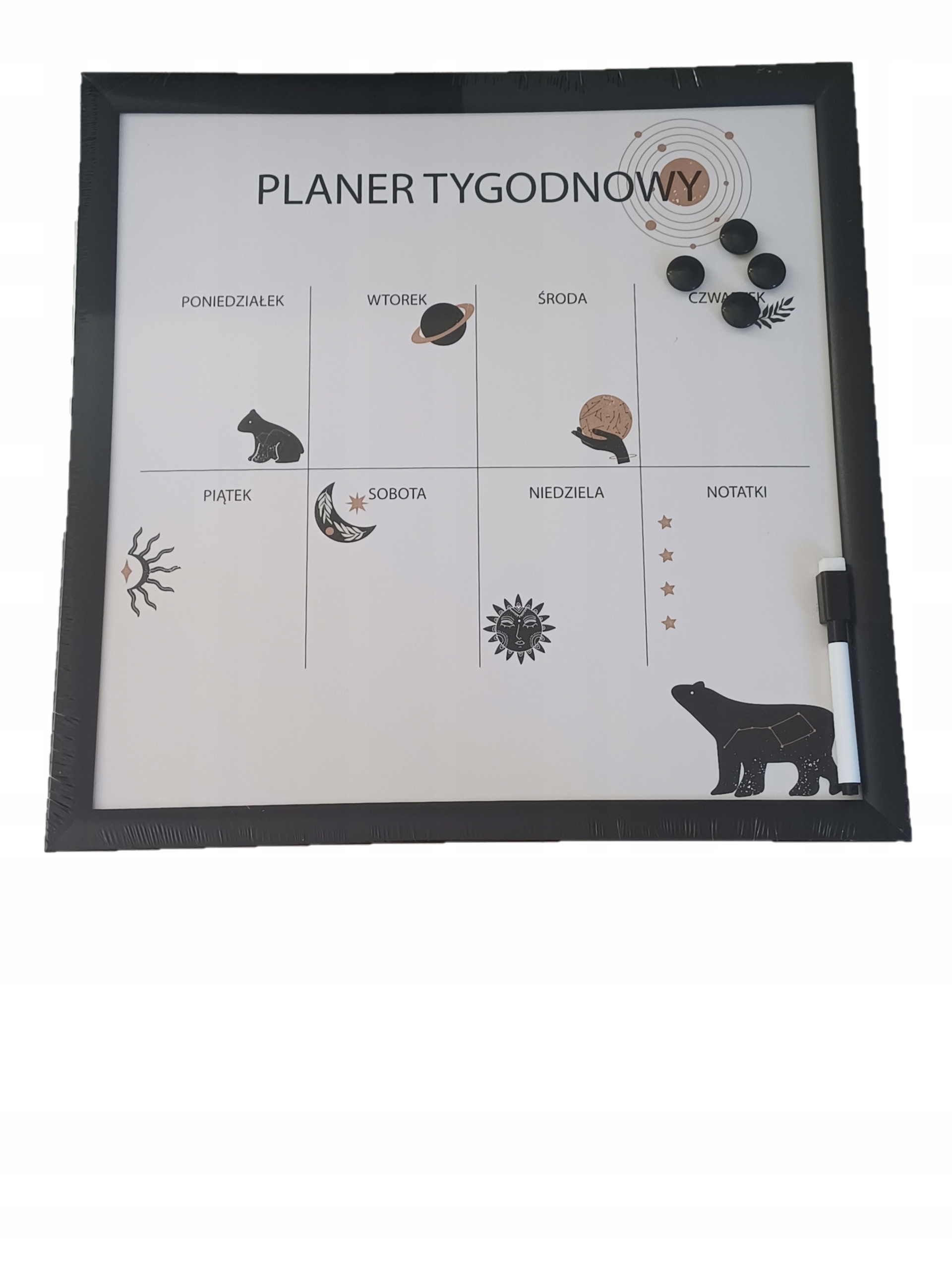 Tablica magnetyczna Smukee Planer Tygodniowy 40x40