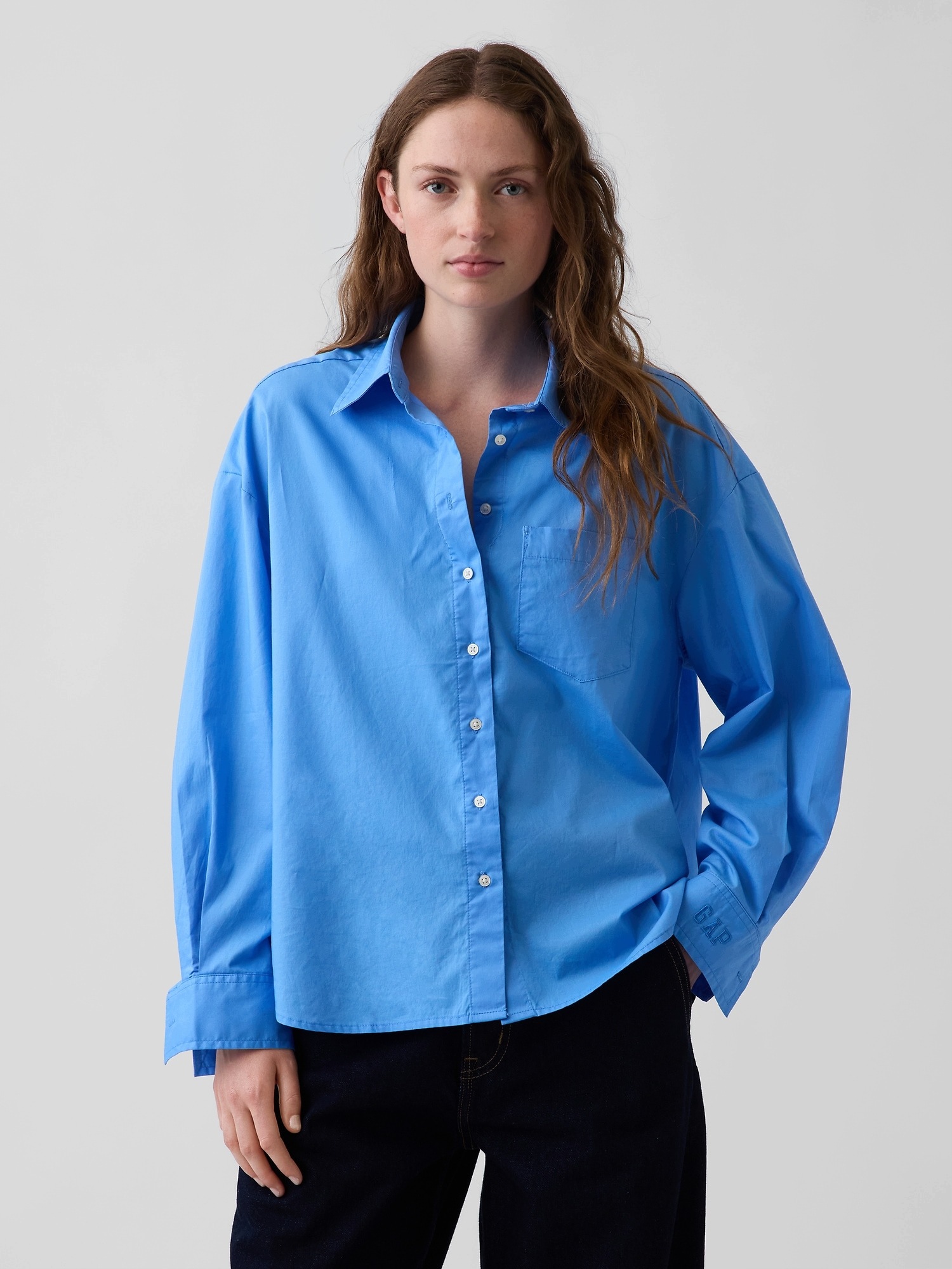 Gap Popelínová oversize košile s logem