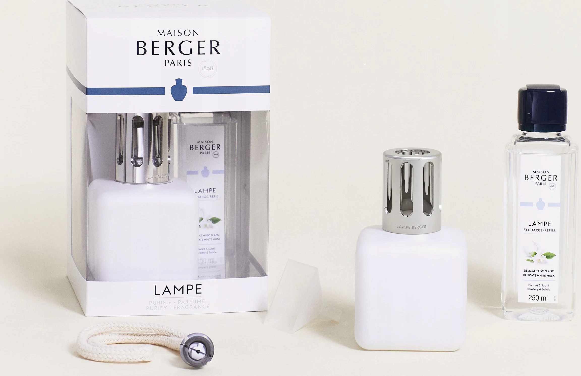 Sada Maison Berger katalytická lampa Glacon White esence 250 ml