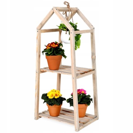 

Kwietnik stojak na kwiaty regał drewno 2 poziomy