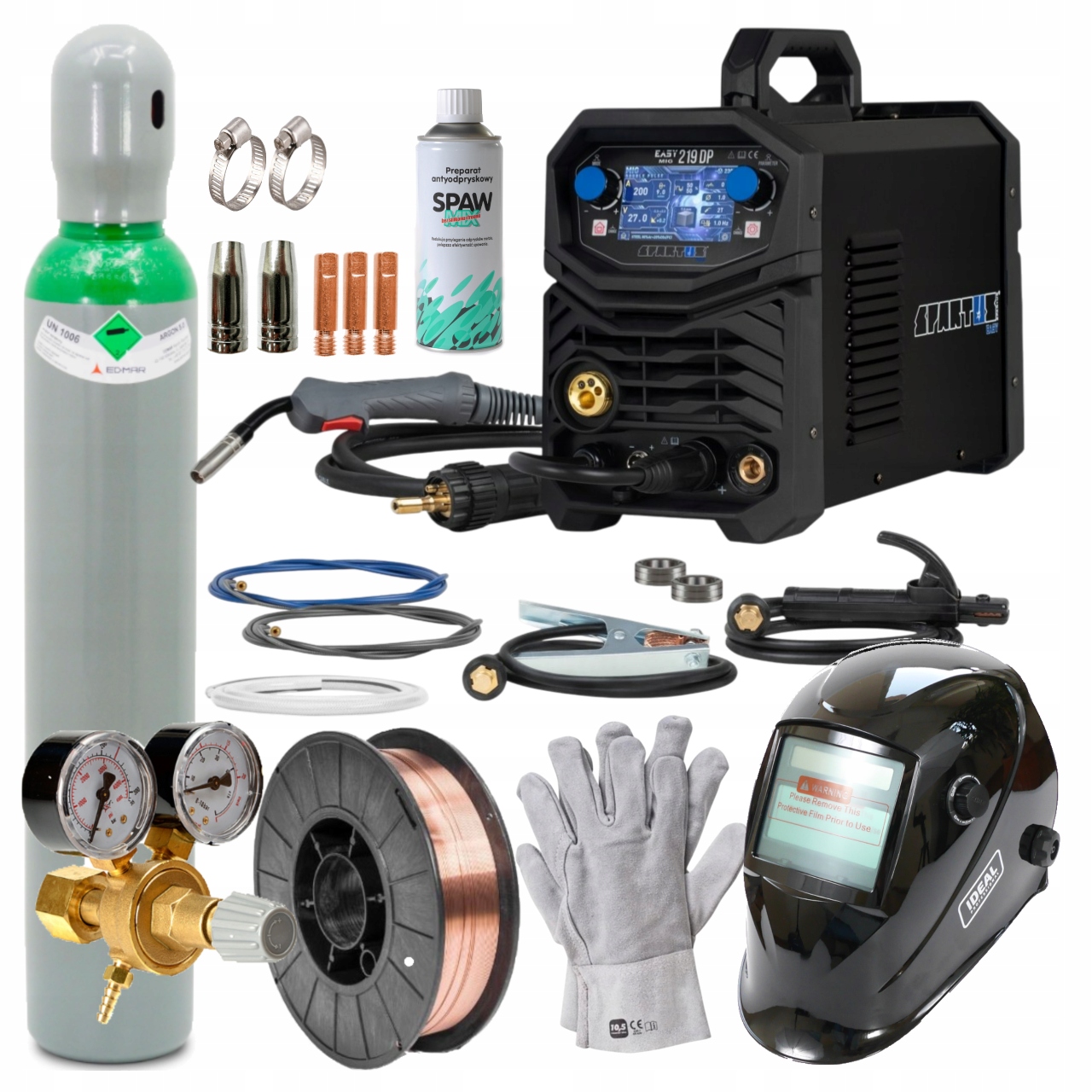 Półautomat Migomat Easymig 219DP Synergia Puls 4R 230V Mig Tig Z Przyłbicą