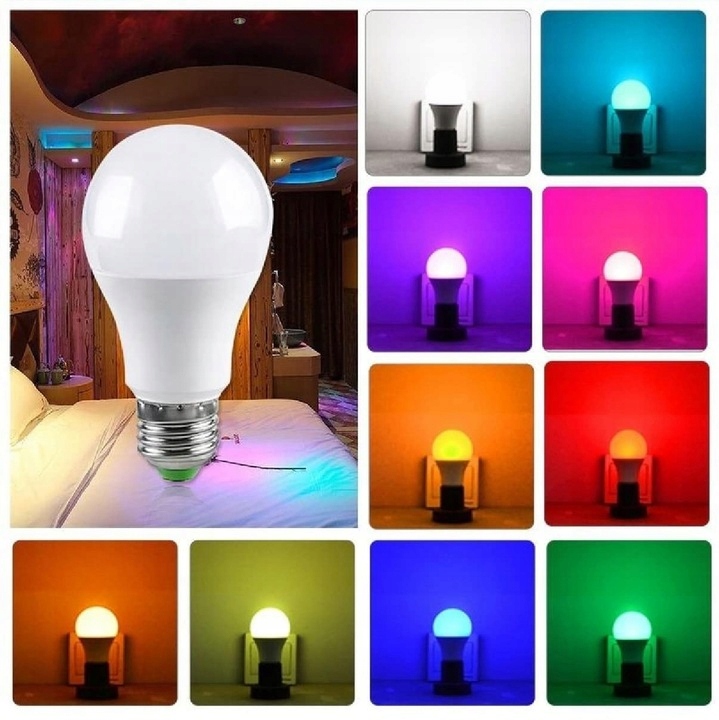 Żarówka LED E27 kolorowa WIFI Tuya RGBW RGB SMART Inteligentna WOOX Kod producenta R9074