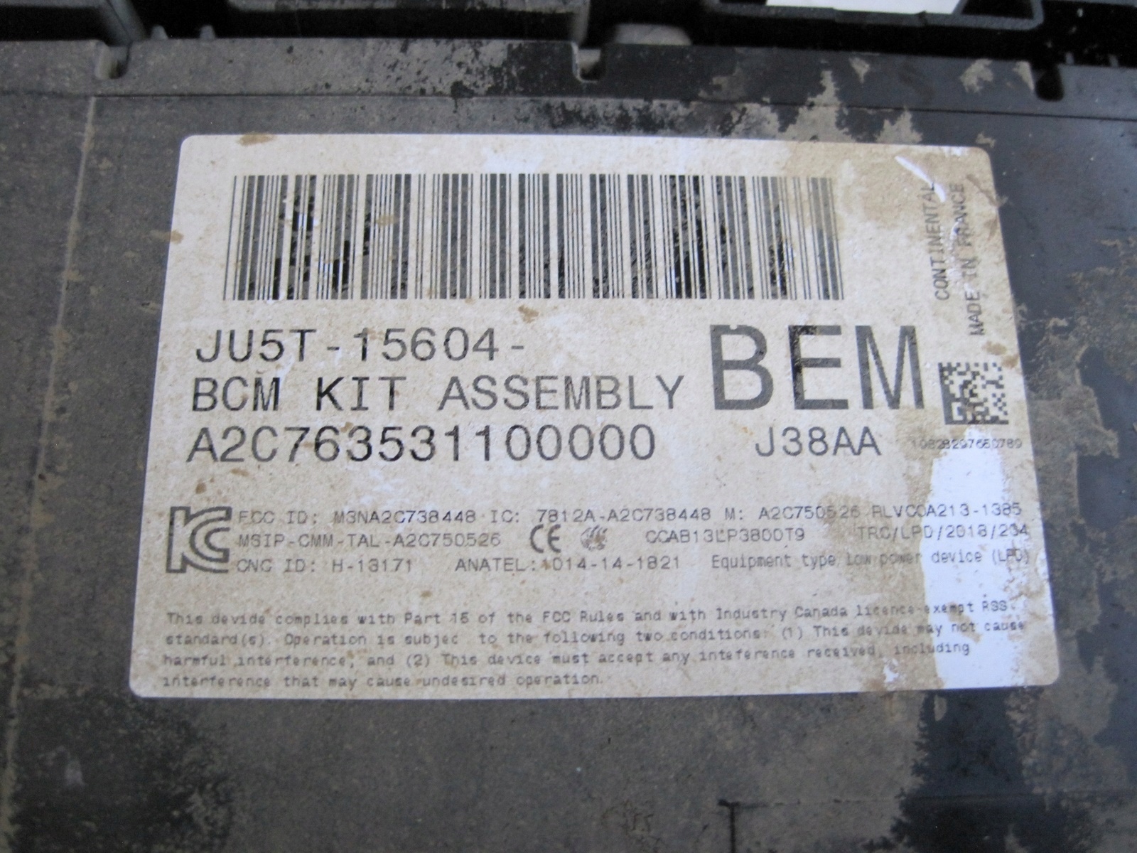 MODULE FUSIBLES FORD RANGER IV JU5T-15604-BEM