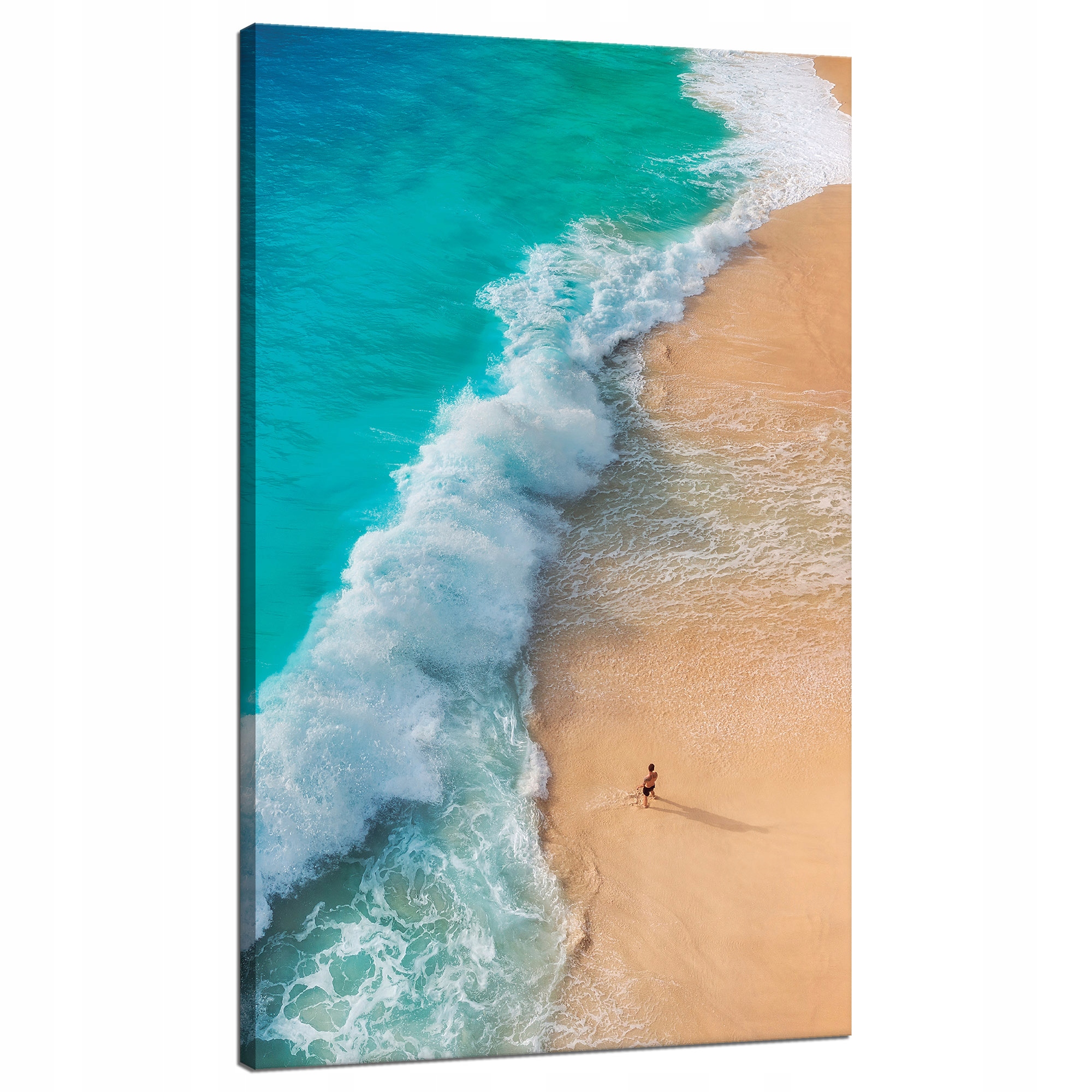 Obraz na plátně Muž na pláži Vlny Voda Slunce 70x120 cm